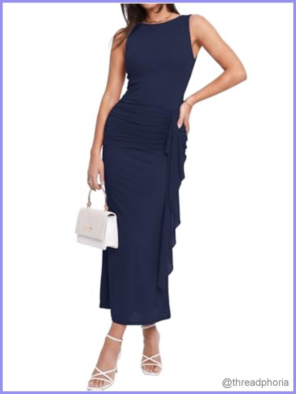 Women Sleeveless Bodycon Ruched Mesh Midi Dress Cocktail Party